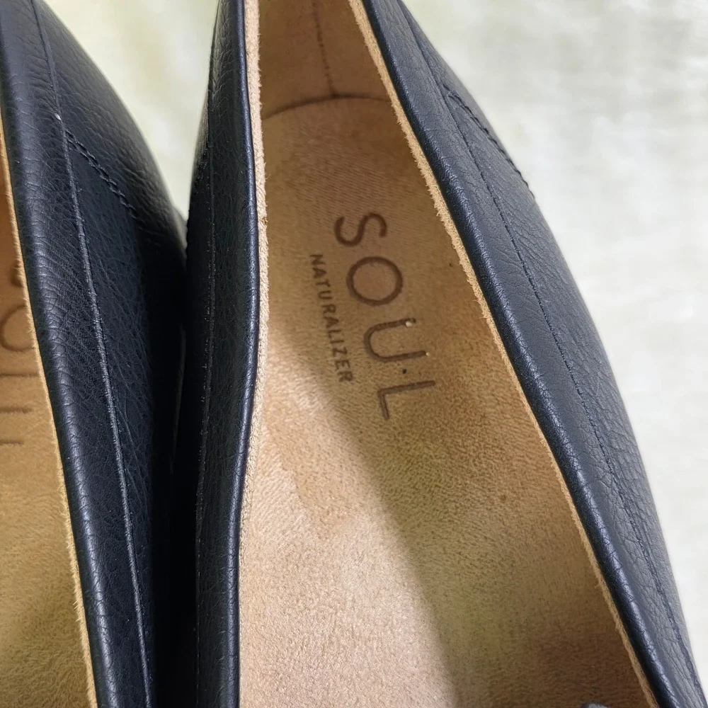 Soul Naturalizer Achieve Wedge Loafers Black Horsebit Womens 12M Excellent